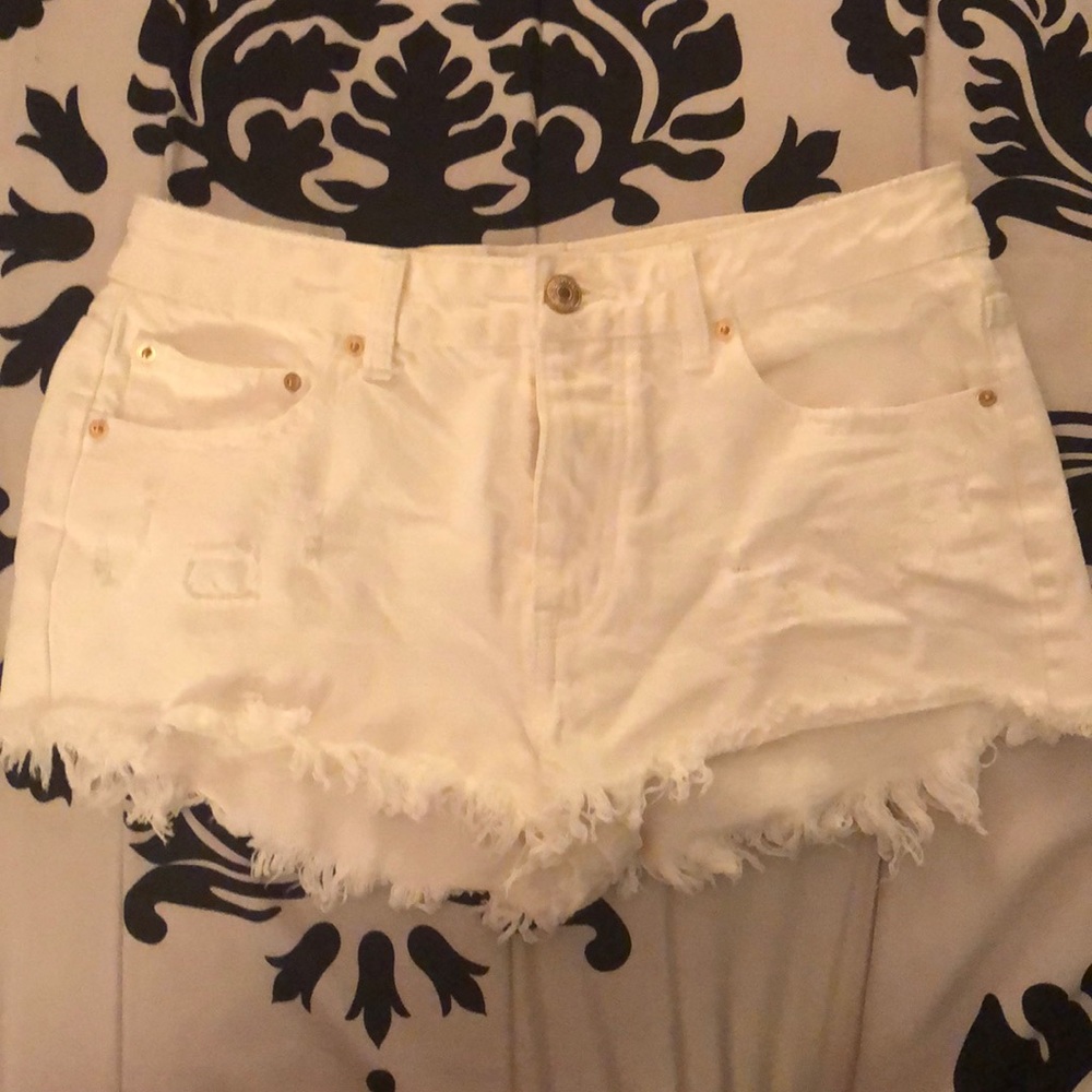 Forever 21 White Denim Shorts